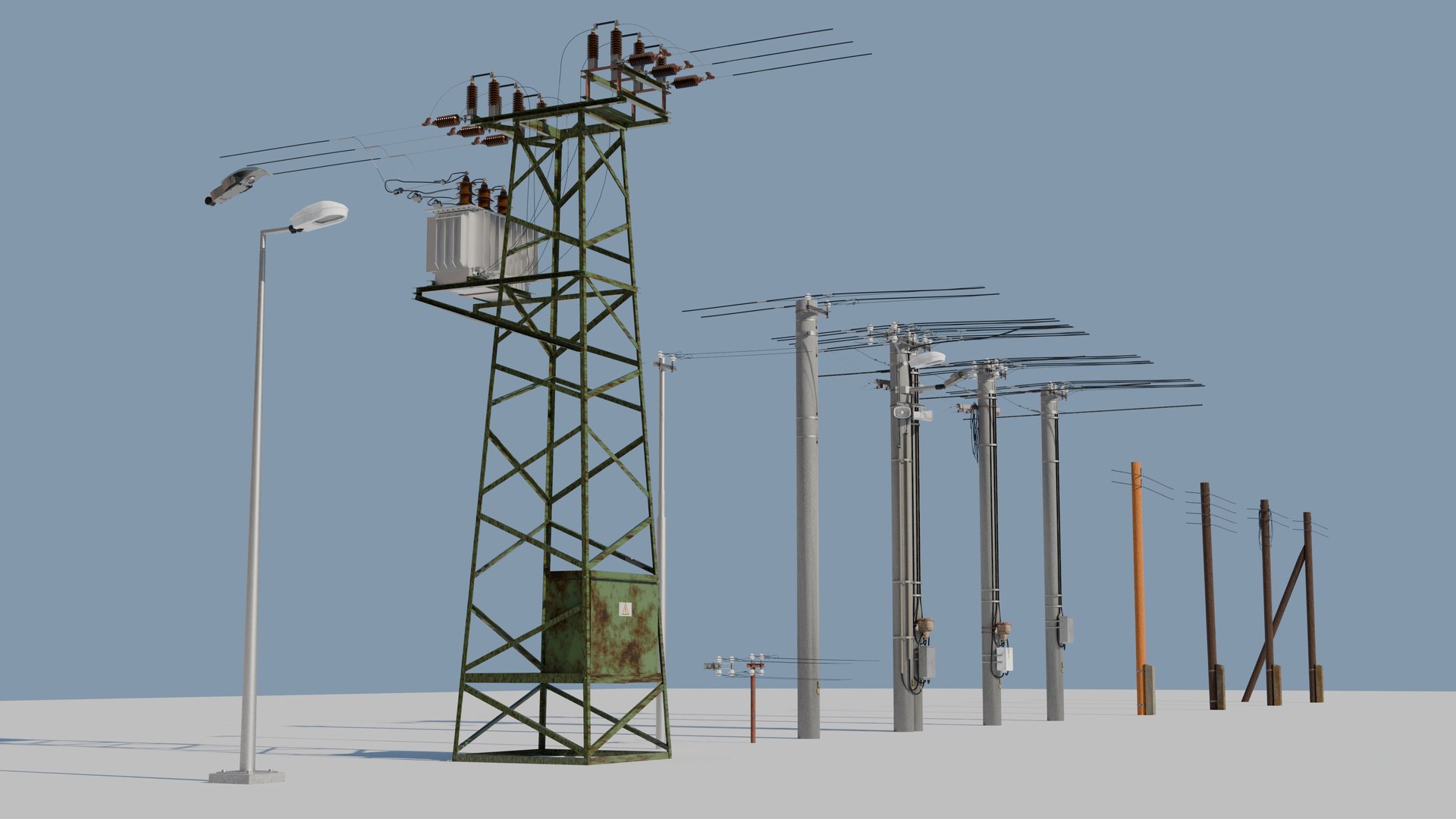 Realistic Electric Pole Model - TurboSquid 2368030
