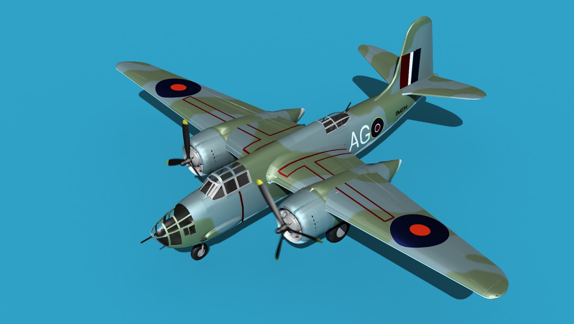 3D Douglas DB-7 Boston Mk II V03 RAF - TurboSquid 1917746