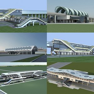 Light Rail Station Collection 02 3D model