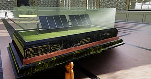 Solar Energy Single Panel Tracker System 1x2x8 Diorama 3D model
