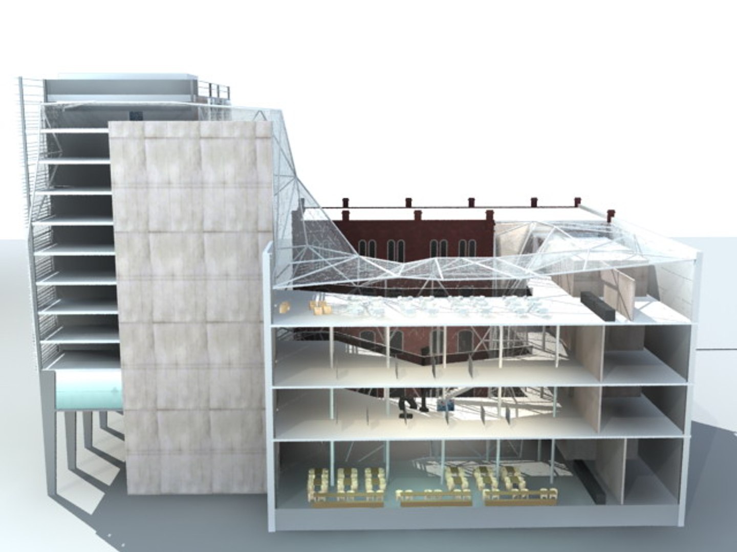 3d model building proyect structure