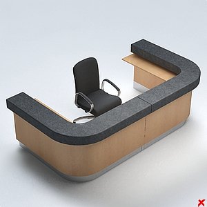 3d model of counter desk