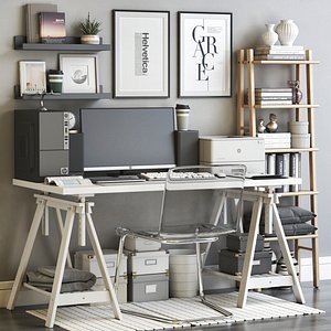 3D IKEA office workplace 66