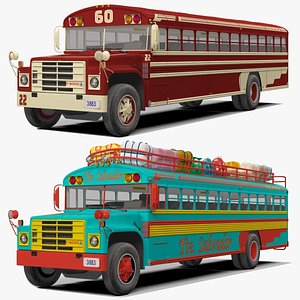 Vintage Bus and Chicken Bus