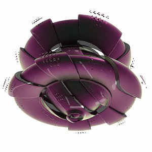 3d model spaceship purple