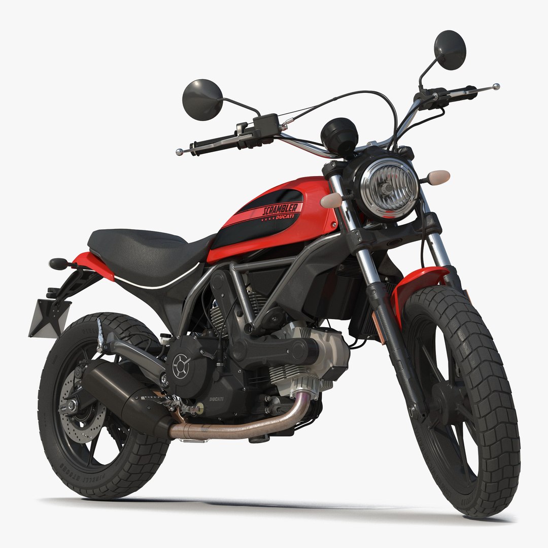 Motorcycle Ducati Scrambler Sixty2 Rigged 3D Model 3D model preview