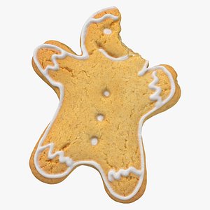 3D model Gingerbread Man Cookie 02 Bitten