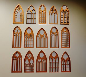 Gothic Windows Collections 3D
