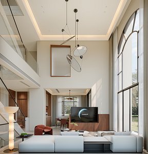 3D Modern villa  scene