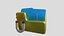 Carpeta de archivos 3D icono de baja poli