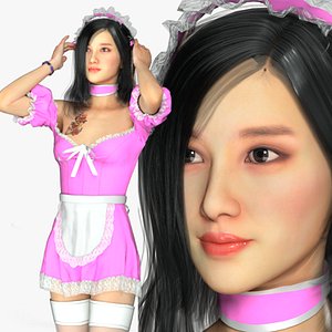Realistic Rigged Style China Woman-Agile Character 3D Model
