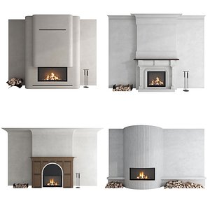 Modern Fireplace set 09