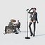 3D singer perform Female Singer drummer