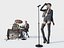 3D singer perform Female Singer drummer