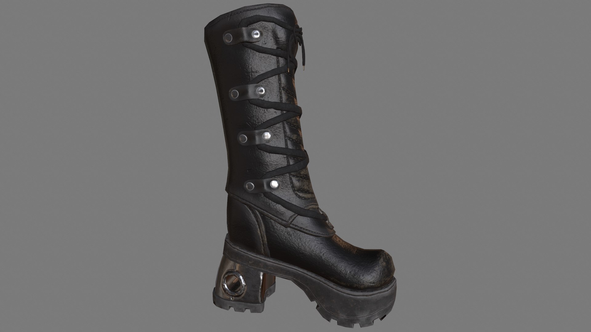 gothic boot 3d model