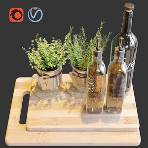 3D model kitchen set 1 corona