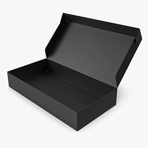 3D model Cardboard box black 01