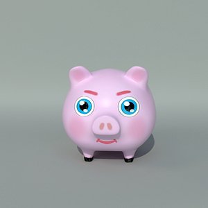3D pig cartoon toon model