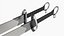 Double Wushu broadswords