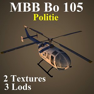 3d mbb 105 pol helicopter