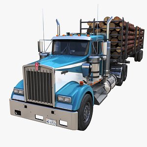 3D Kenworth W900L logger