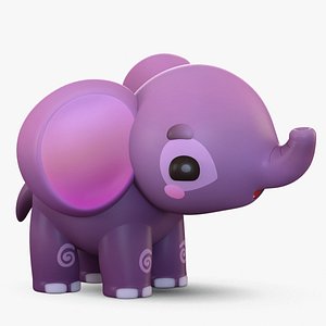 cute cartoon elephant 3D model