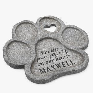 Personalized Pet Grave Marker with Paw Print and Heart