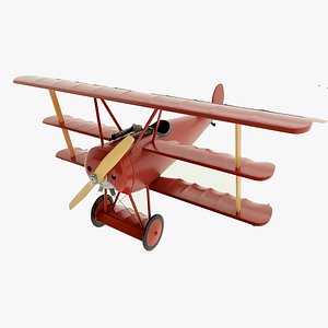 Triplane Fokker Dr1 aircraft 3D model