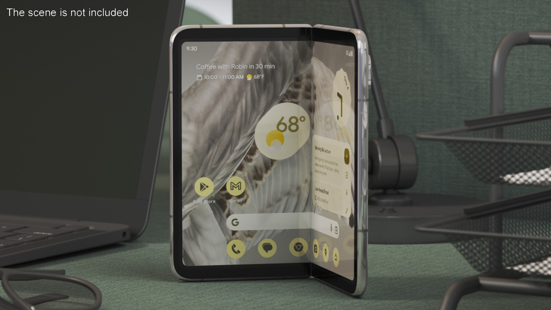 Foldable Android Smartphone Rigged for Maya 3D model preview