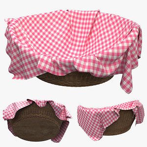 wicker basket rattan 3D