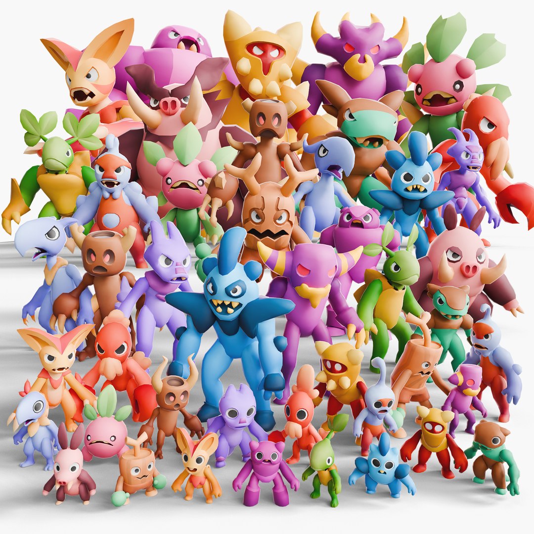 Cartoon Monsters Pack 01 Model - TurboSquid 2167317