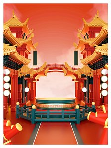 Chinese style food and 3D model