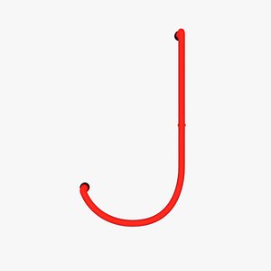 Neon Red Alphabet J 3D model