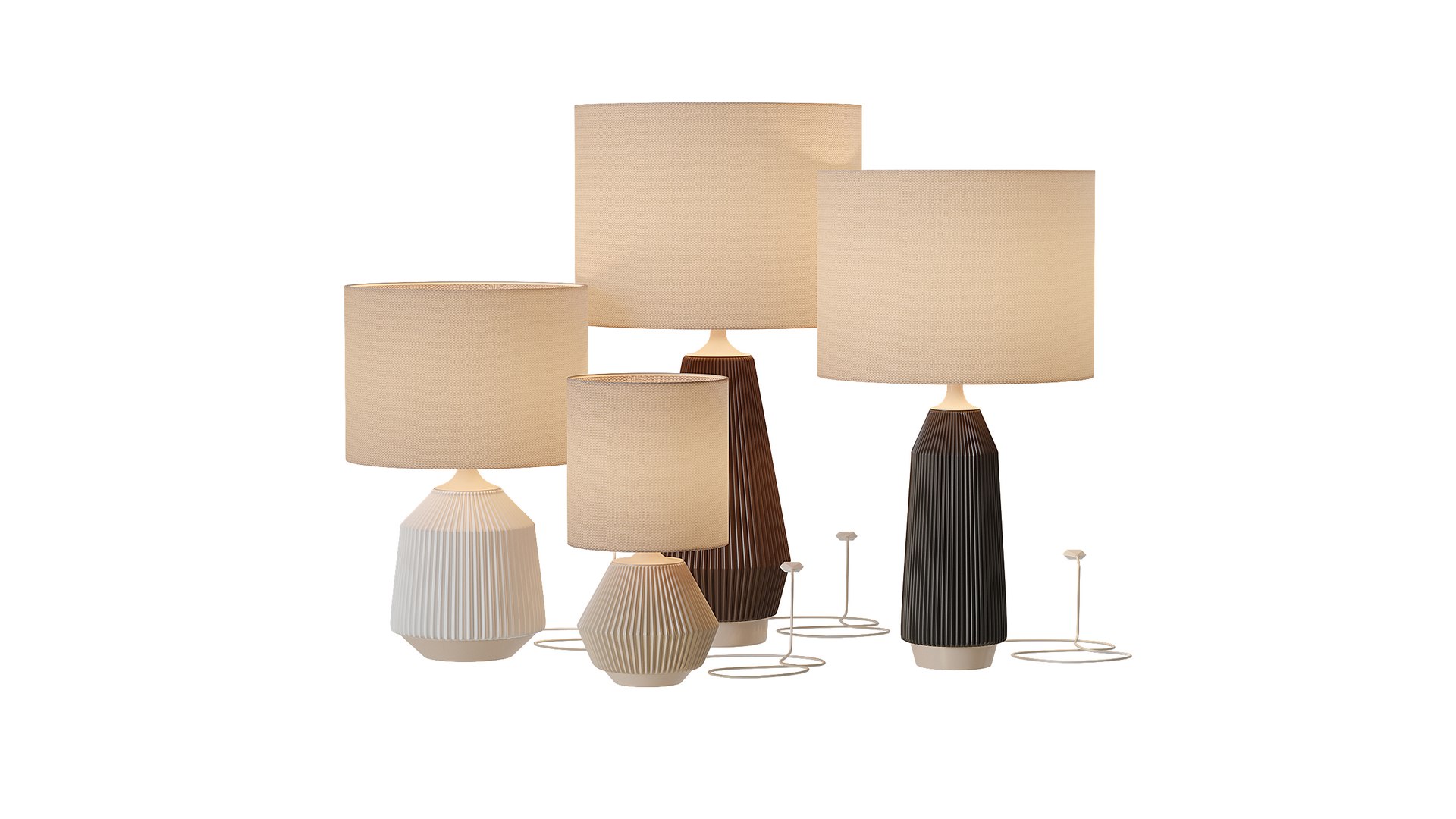 3D Roar Rabbit Ripple Ceramic Table Lamp model - TurboSquid 1912473