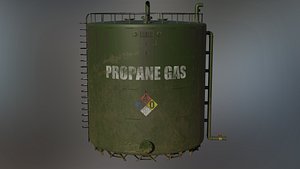 Large Industrial Propane Gas Storage Tank 3D model