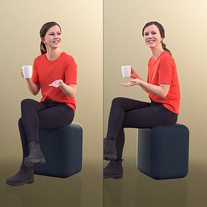 3D 10644 Nadin -Woman Sitting And Talking With Cup model