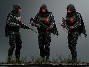 3D Sci Fi Sniper Soldier model