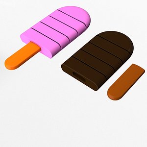 IceCream Cute Flexi Articulated Skeleton 3D model