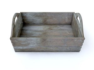 3D model rectangular moonshine wooden crate