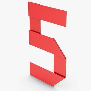 Red Ribbon Number 5 3D model