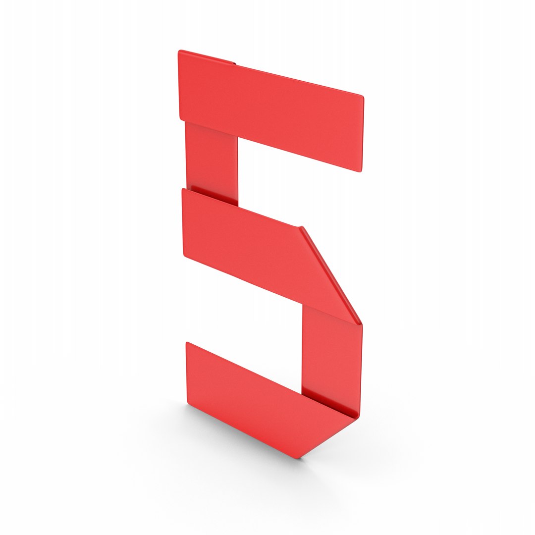 Red Ribbon Number 5 3D Model - TurboSquid 2166248