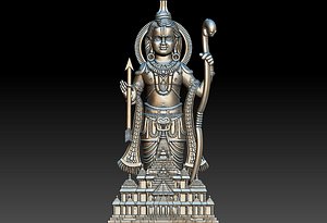 3D Ayodhya LORD RAM WITH TEMPLE model