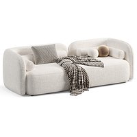 Bodrum Ivory Boucle Curved Sofa