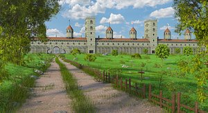 3D medieval castle fantasy model