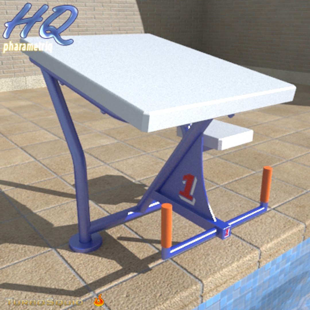pool starting block 04 3d max