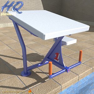 pool starting block 04 3d max