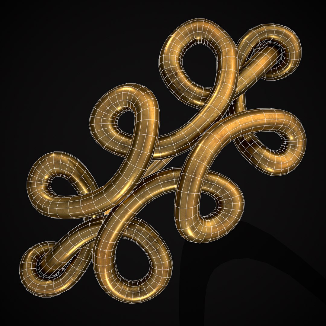 3D Twisted Wire Looping Gold Ring - TurboSquid 1988447