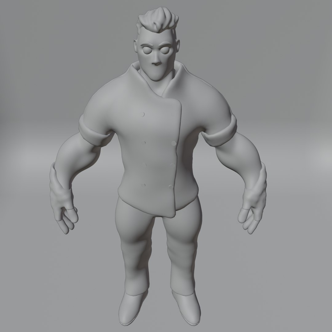 3D Model CHEF CHARACTER WARRIOR - TurboSquid 2278257
