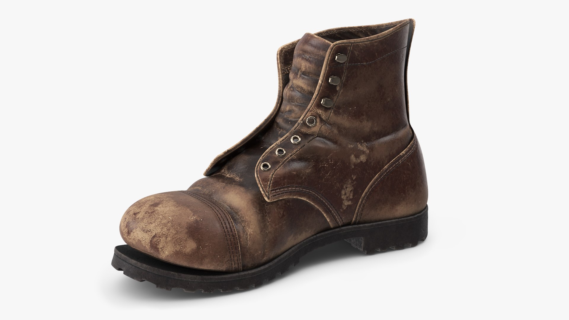 Old Leather Boot 3D TurboSquid 1991125
