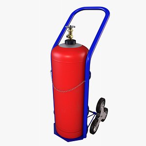 3D red propane gas cylinder